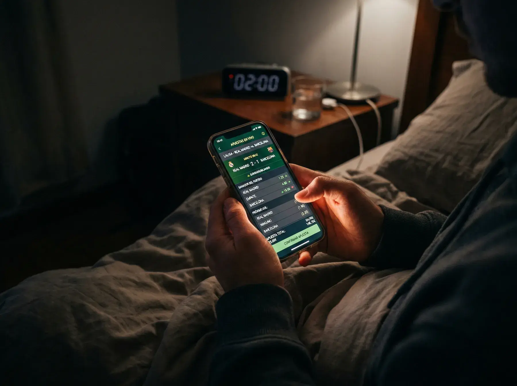 Interfaz de apuestas en vivo durante un partido del Mundial 2026 con cuotas actualizándose en tiempo real