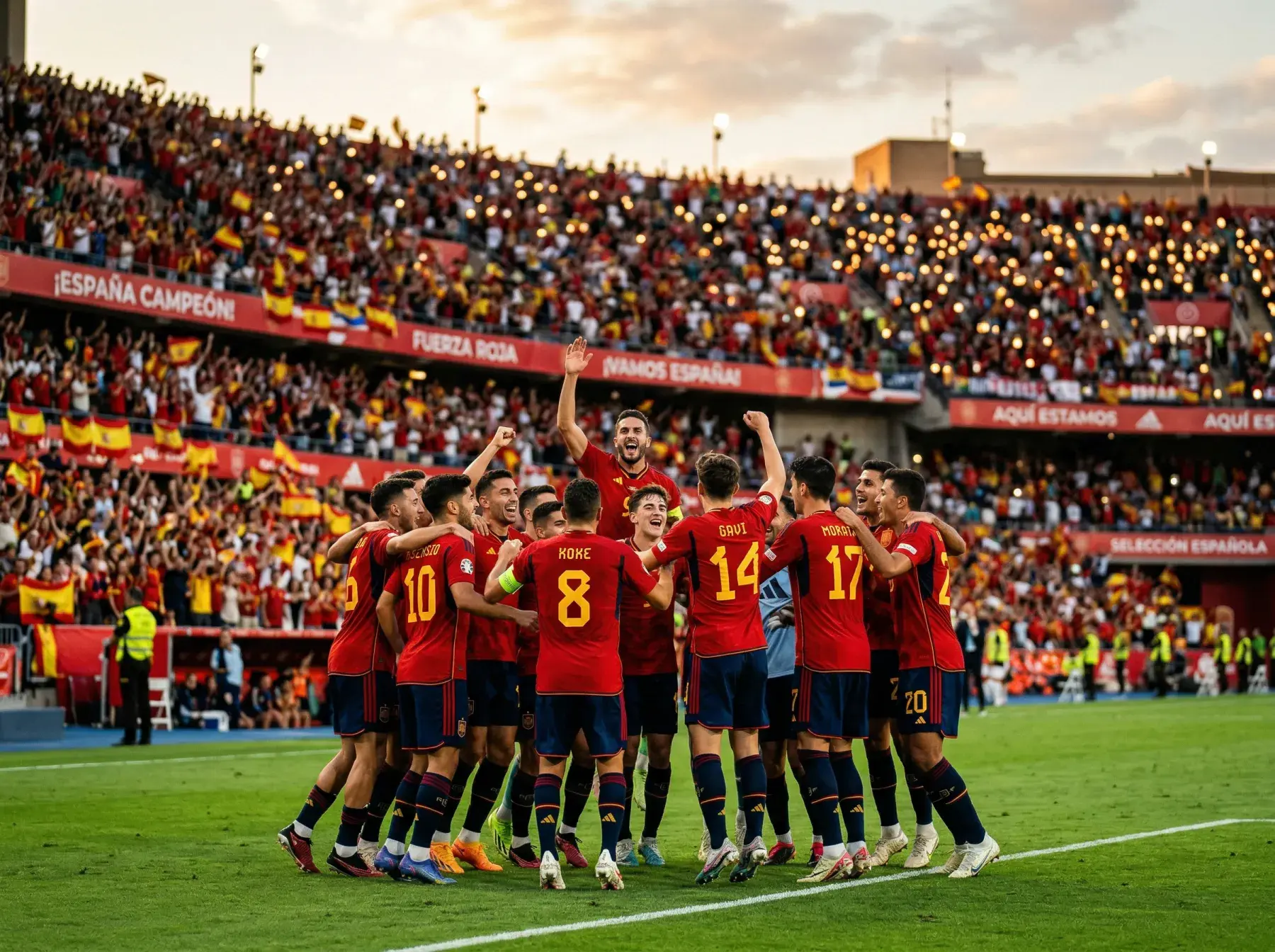 La selección española de fútbol celebra su clasificación para el Mundial 2026 en Estados Unidos, México y Canadá
